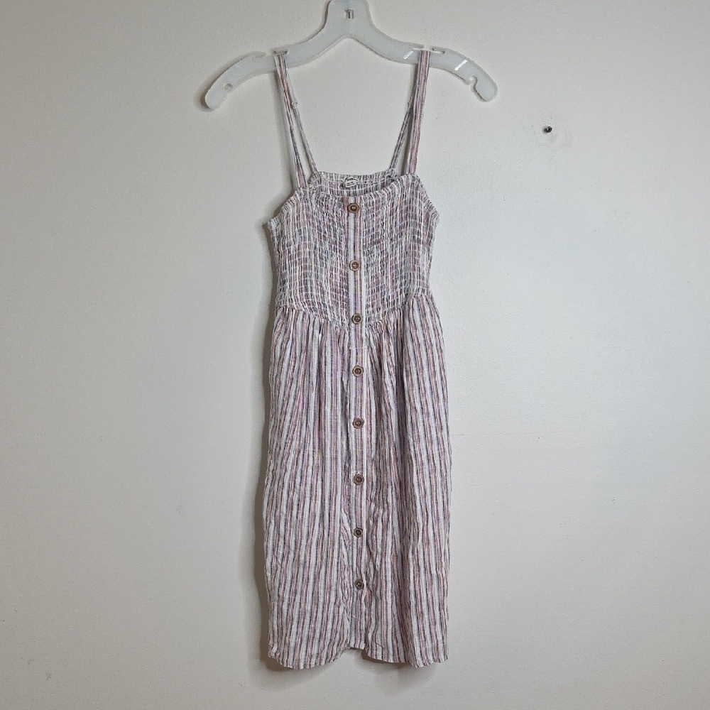 Garage Multicolor Striped Linen SunDress Sz Medium